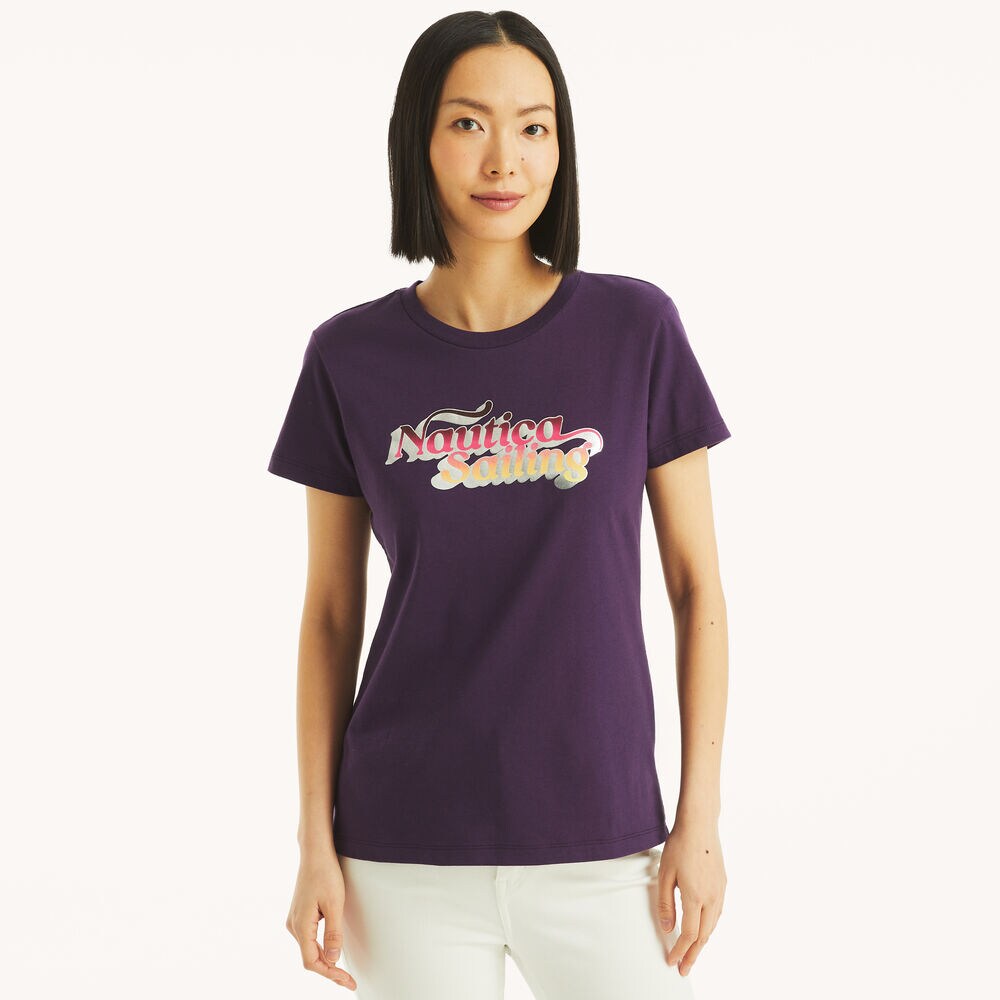 Logo Foil Graphic T-Shirt,Blackberry,large