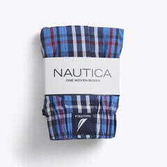 PLAID COTTON BOXER,Distressed Blue Wash,large