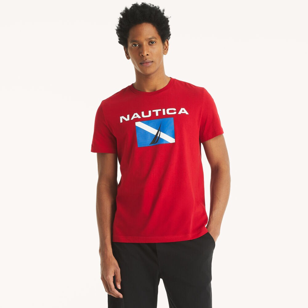 Logo Graphic T-Shirt,Nautica Red,large