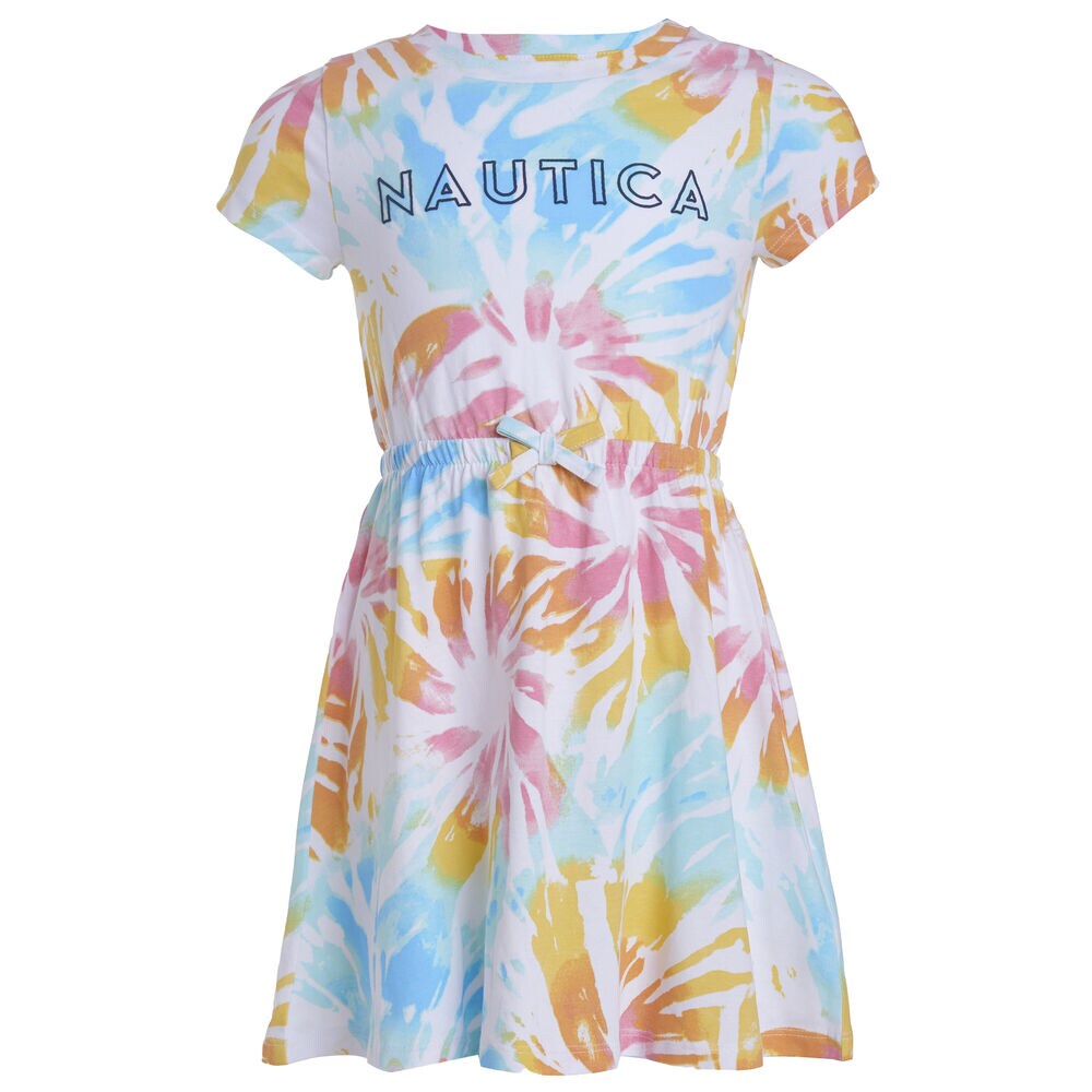 LITTLE GIRLS' SUNBURST TIE-DYE DRESS (4-7),Antique White Wash,large