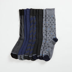 HERITAGE STRETCH DRESS SOCKS, 5-PACK,Black,large