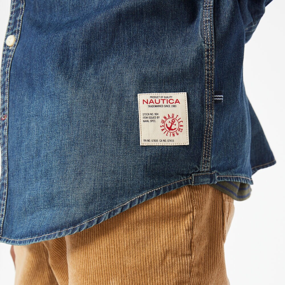 DENIM SHIRT,Navy,large