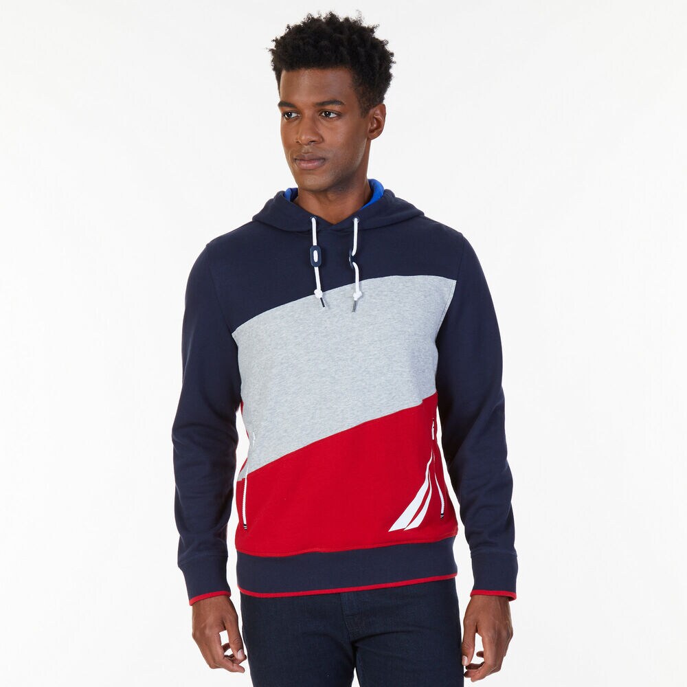 Nautica Heritage Logo Pullover Hoodie,Navy,large
