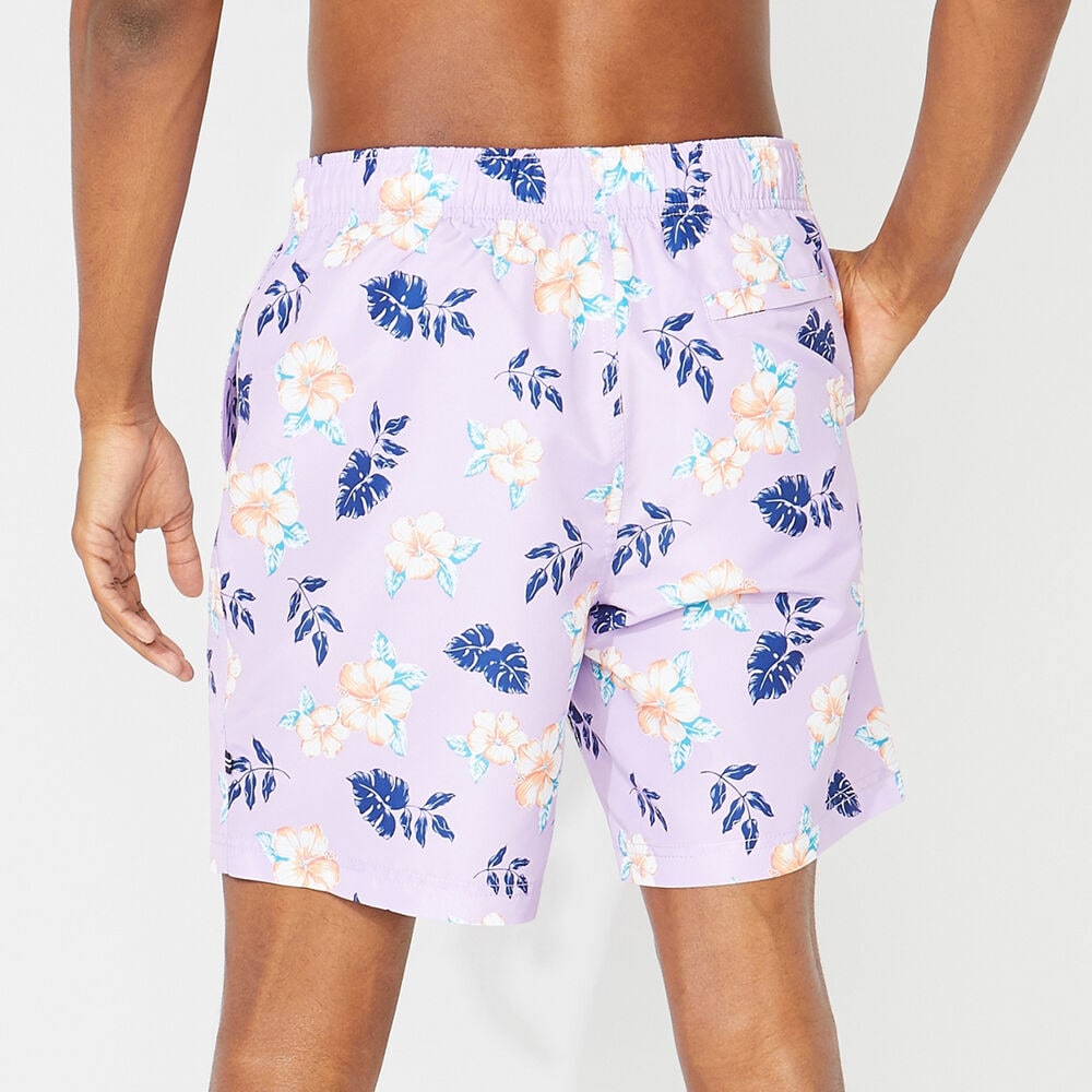 8" PERFORMANCE FLORAL PRINT SWIM,Lavendula,large