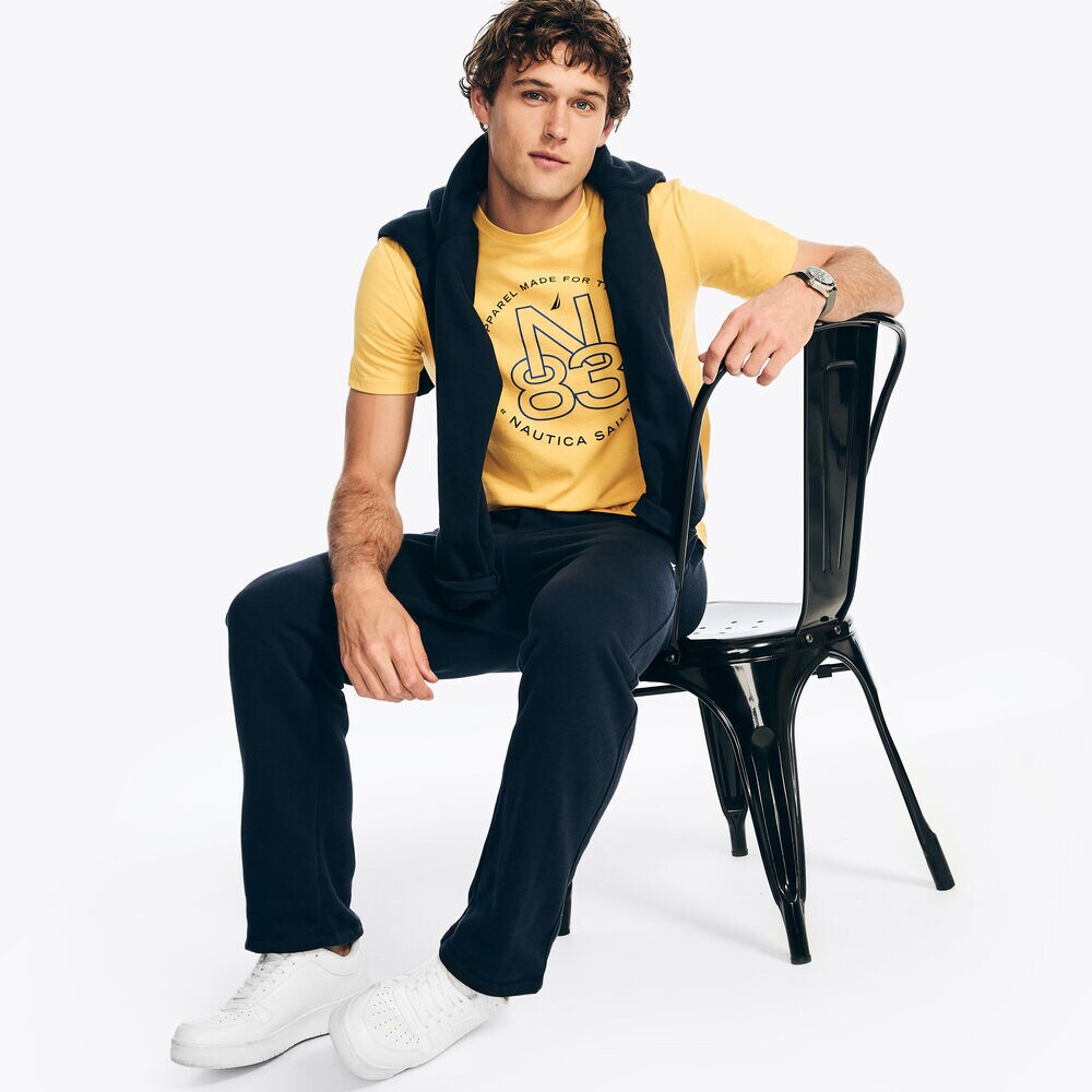 Sustainably Crafted N83 Graphic T-Shirt,Soft Yellow,large