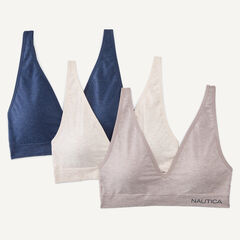Seamless Heather Bra, 3-Pack,Workshirt Blue,large