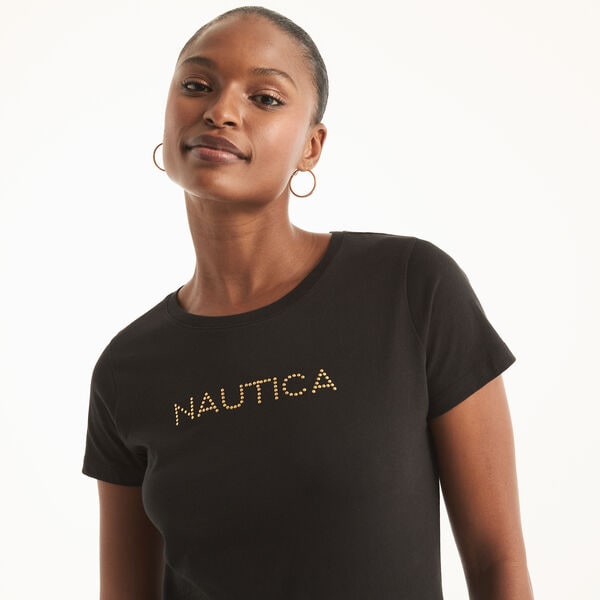 Studded Logo Crewneck T-Shirt