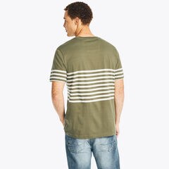 STRIPED CREWNECK T-SHIRT,Hillside Olive,large