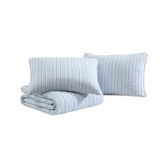 Coleridge Stripe Blue Full Queen Quilt-Sham Set,Navy Dusk,large