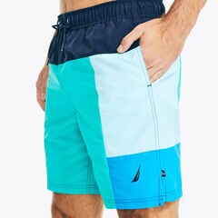 SUSTAINABLY CRAFTED 8" COLORBLOCK QUICK-DRY SWIM,Tropic Jade,large