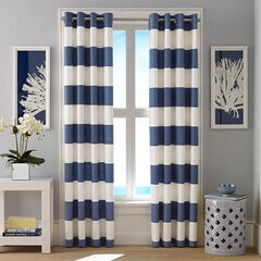 Cabana Stripe Cadet Curtain Panel Set,Admiral Blue,large