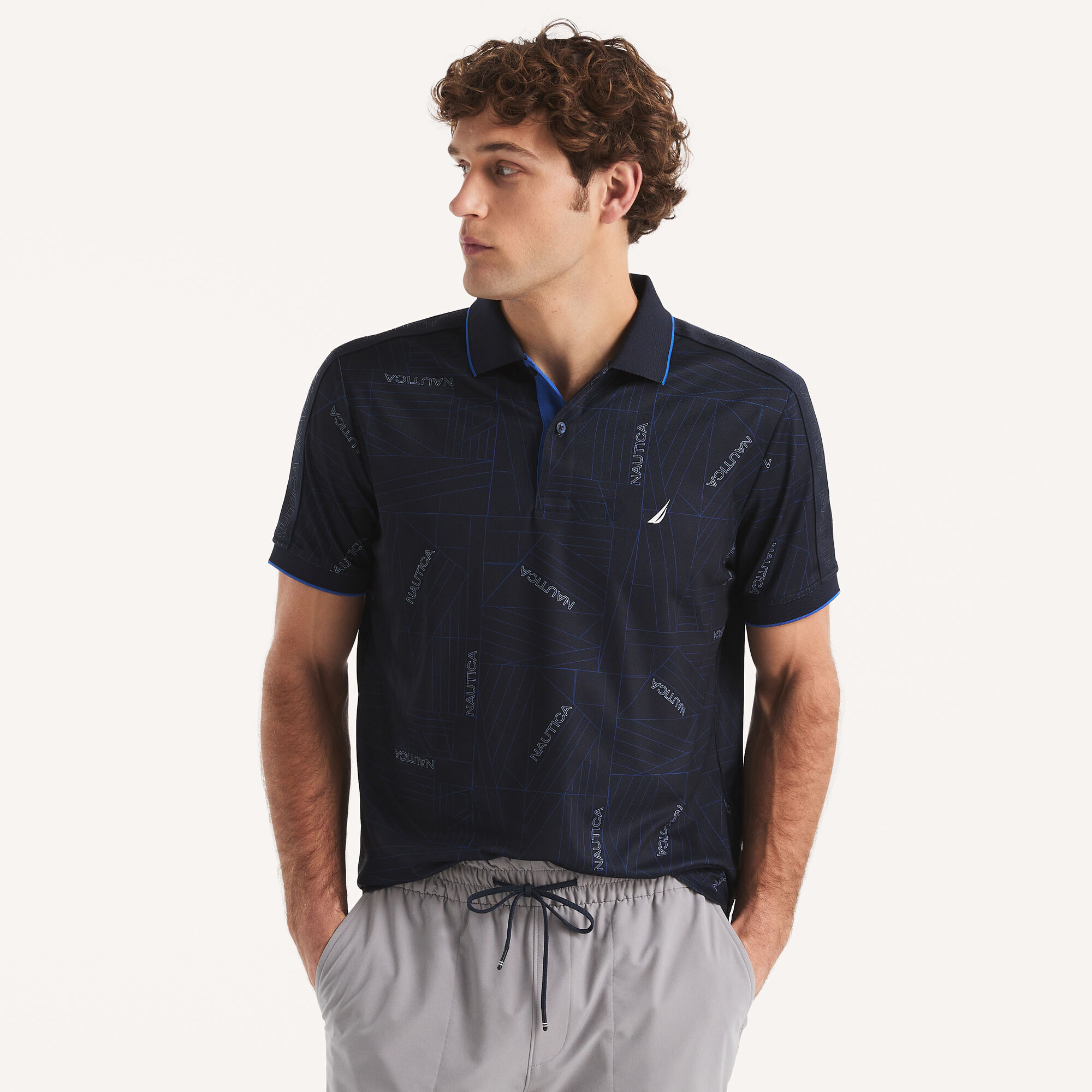 Navtech Classic Fit Polo,Navy,large