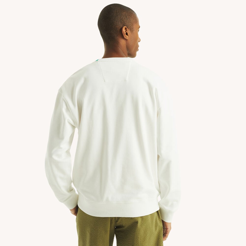 Boat Embroidered Sweatshirt,Sail White,large