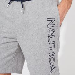 8.5" LOGO FLEECE SHORT,Stone Grey Heather,large