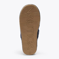 WOOL KNIT SLIPPER,Navy,large