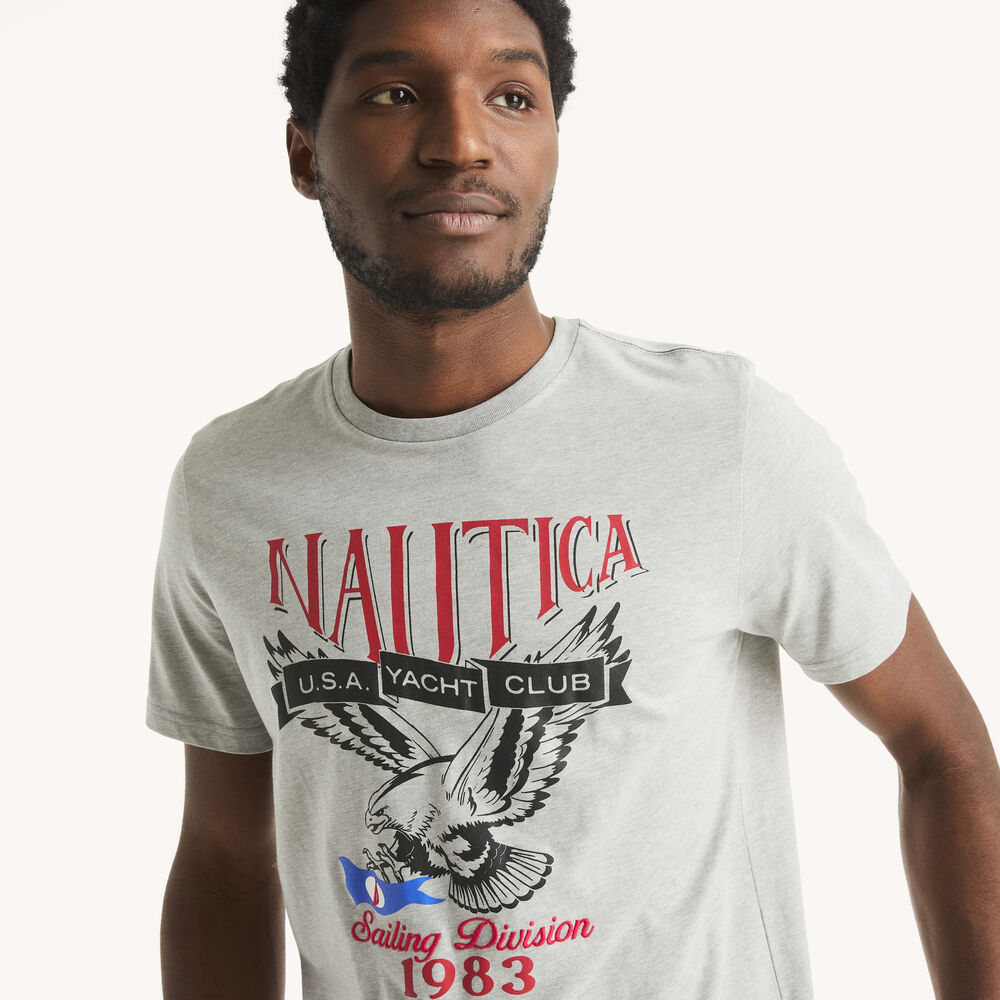 Eagle Graphic T-Shirt,Grey Heather,large