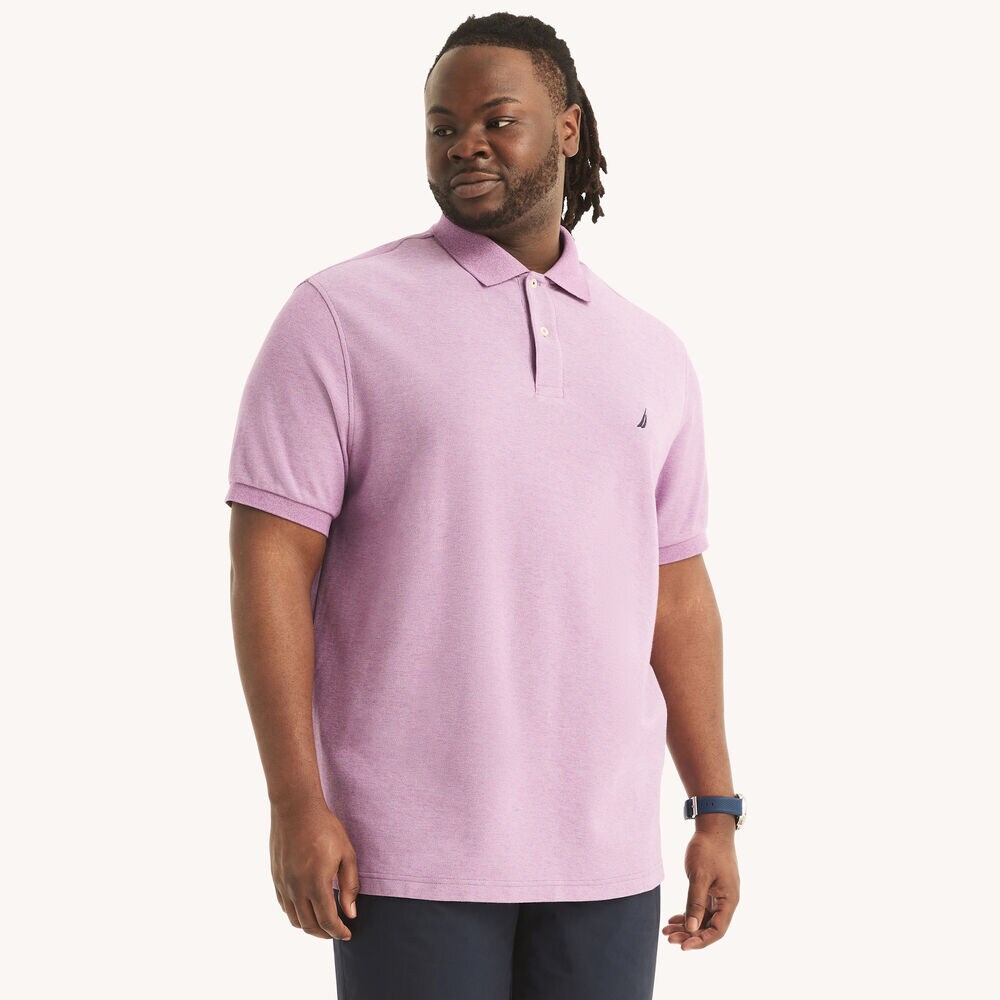 Big & Tall Classic Fit Deck Polo,Grapevine Heather,large