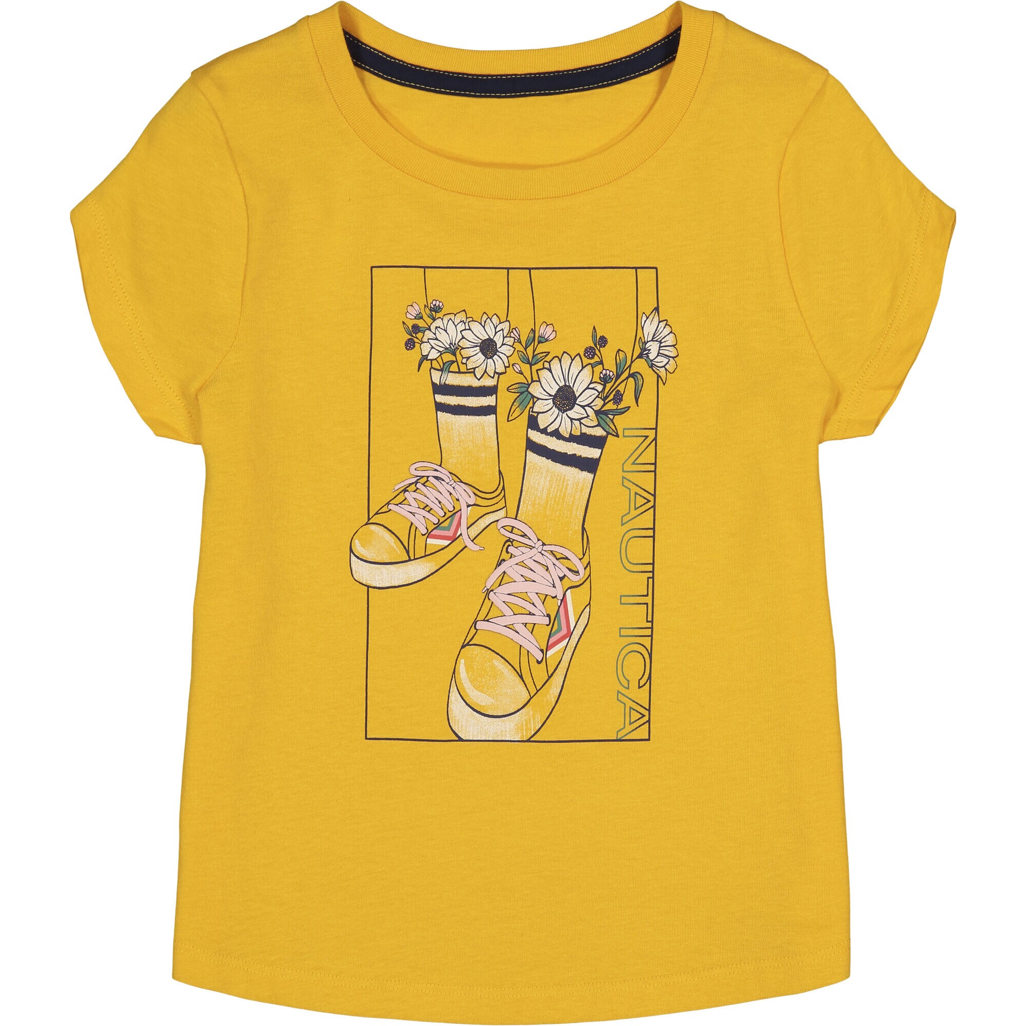 TODDLER GIRLS' SNEAKER GRAPHIC T-SHIRT (2T-4T),Mustard Field,large