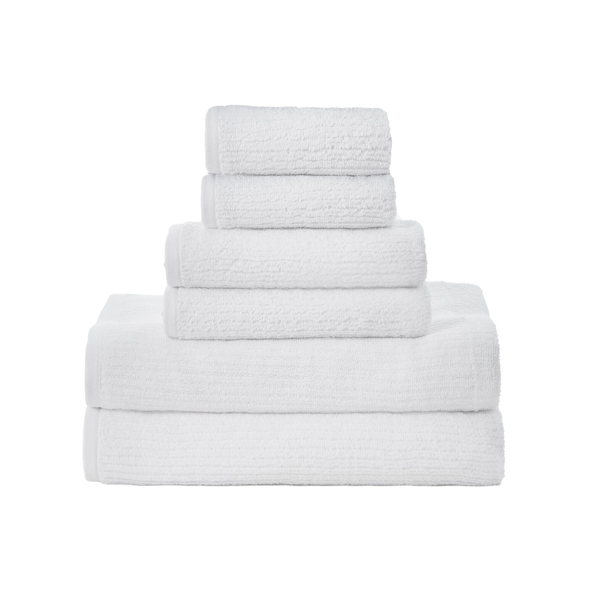 BROOKWATER TOWEL SET, 6-PC,Antique White Wash,large