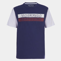 LITTLE BOYS' COLORBLOCK SLEEVE GRAPHIC T-SHIRT (4-7),J Navy,large