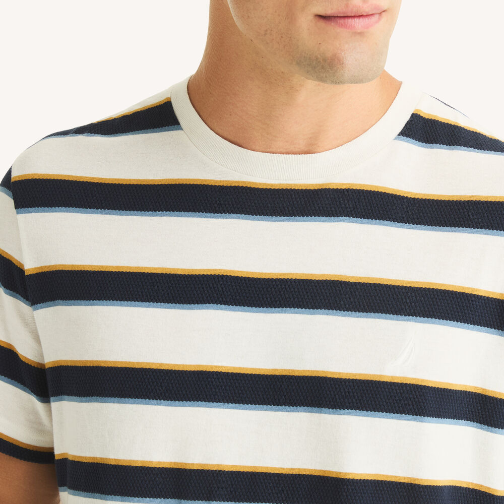 Yarn-Dyed Striped Shirt,Sail White,large