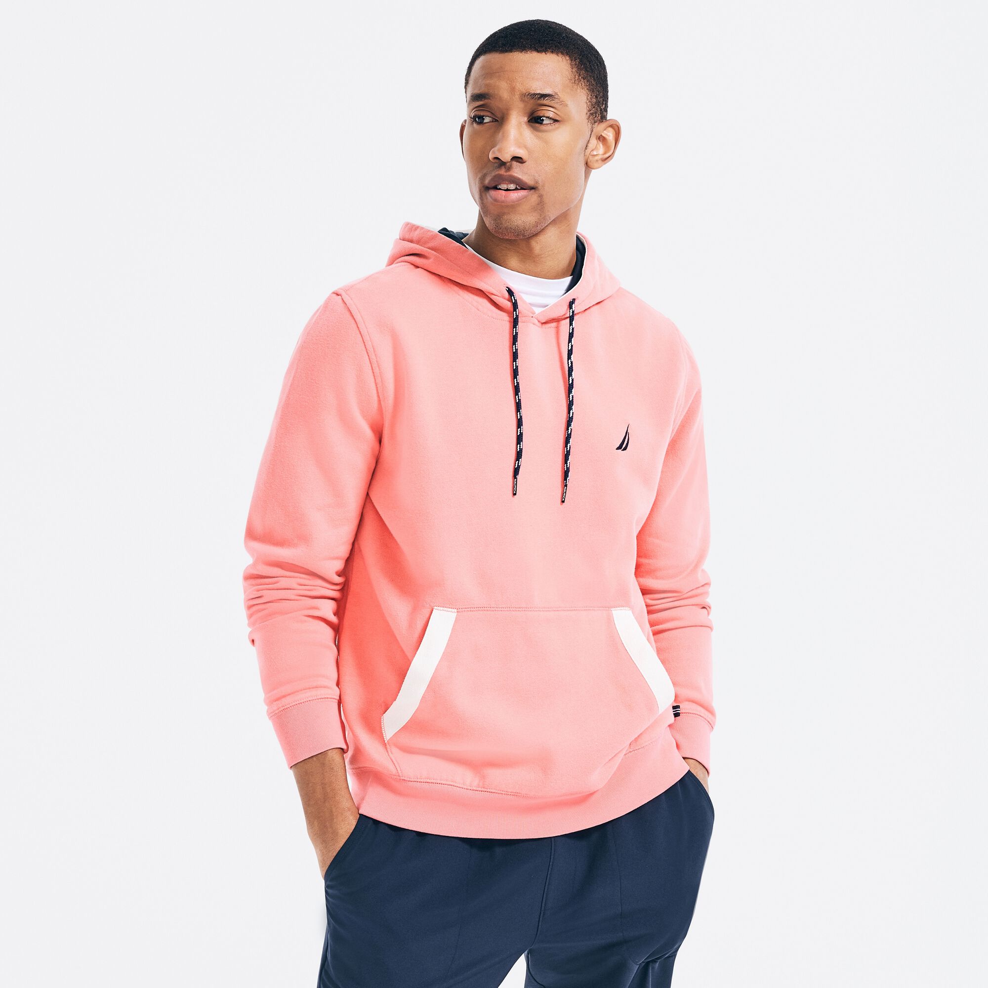 SUSTAINABLY CRAFTED BRAND ICON PULLOVER HOODIE,Teaberry,large