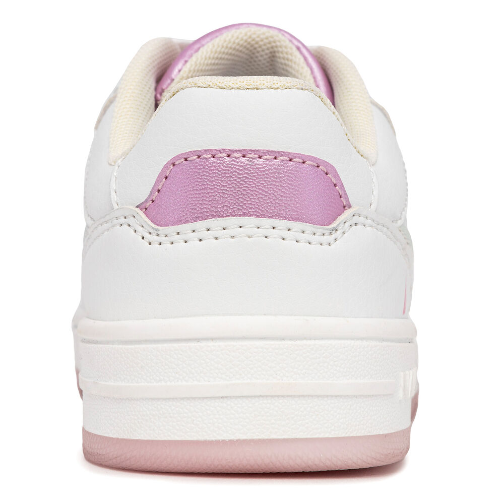 Girls' Logo Lace-Up Sneaker,Bright White,large