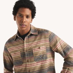 Striped Flannel Shirt,Sandcove,large