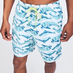 8" SUSTAINABLY CRAFTED WALRUS PRINT SWIM,Bright White,large