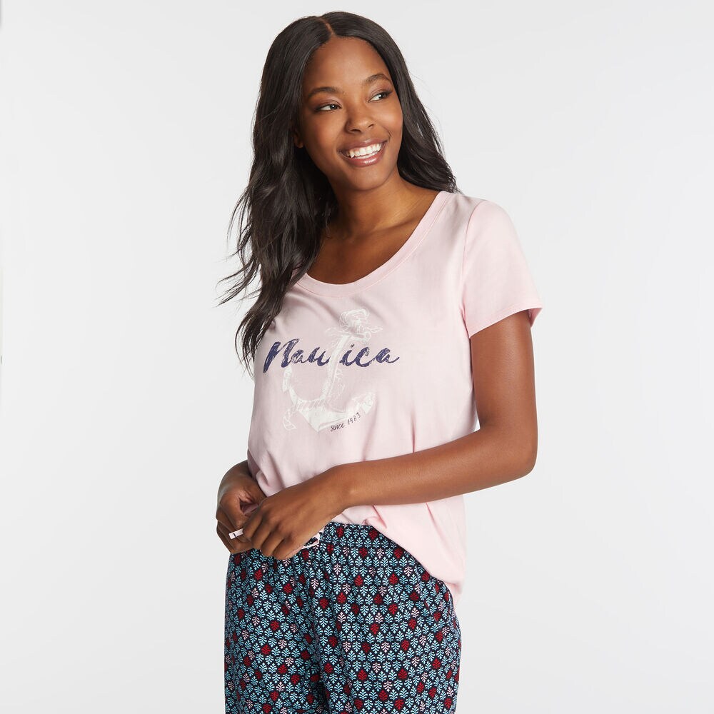 LEAF PRINT SLEEP SET,Blue Mist Pantone,large