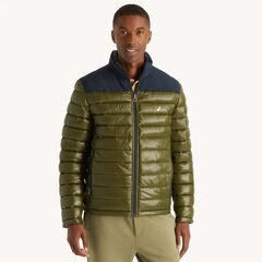 Reversible Mixed Media Quilted Jacket,Hillside Olive,large