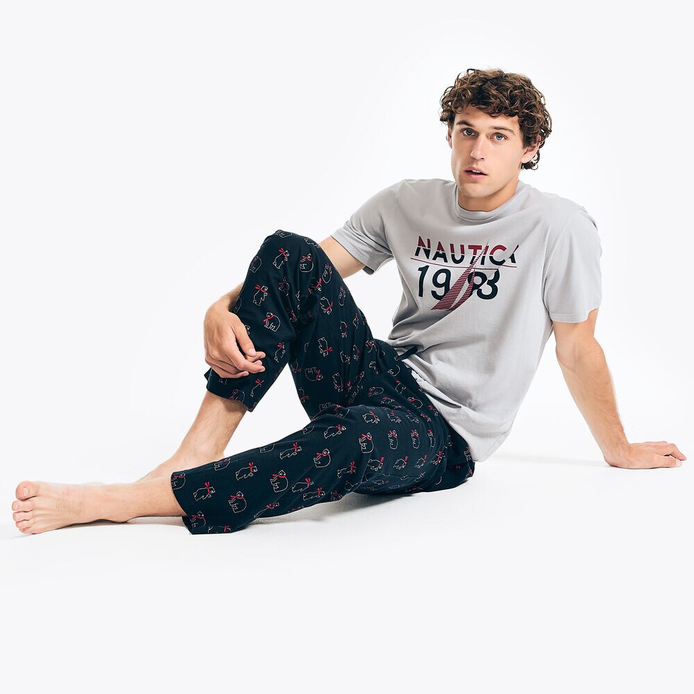 POLAR BEAR PRINT SLEEP PANT,Navy,large