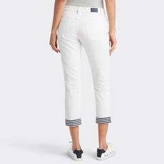 Stripe Cuff Pants,Sail White,large