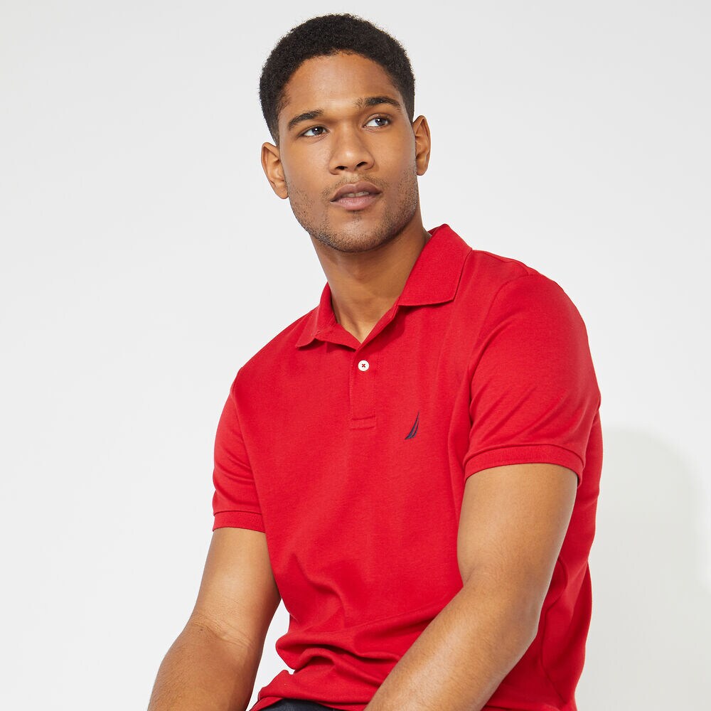 CLASSIC FIT INTERLOCK POLO,Nautica Red,large