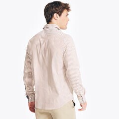 NAVTECH TRIM FIT STRIPED SHIRT,ALL SPICE,large