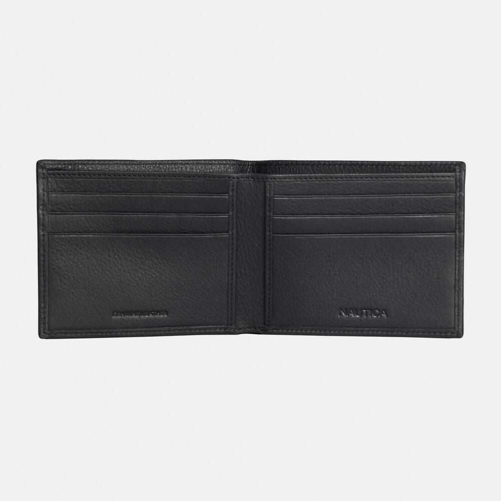 LEATHER BILLFOLD WALLET,True Black,large