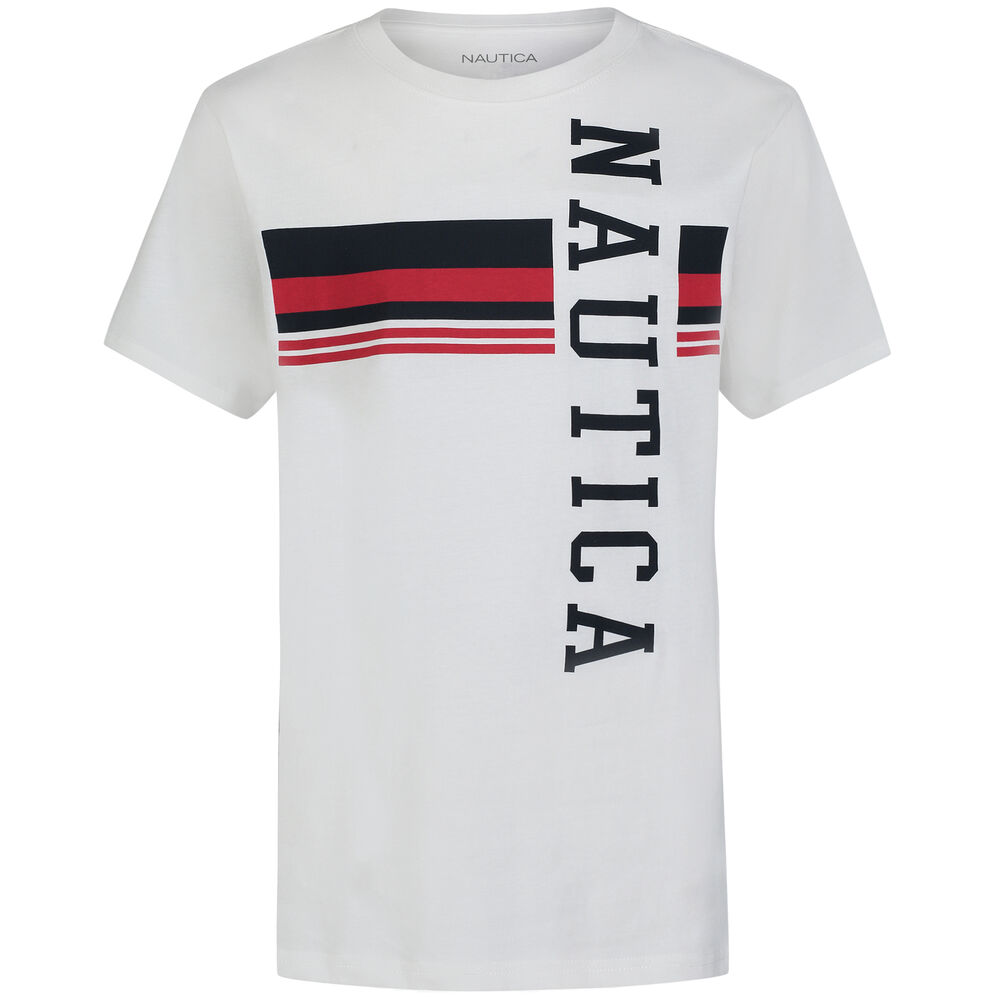 Boys' Varsity Stripe T-Shirt (8-20),White,large