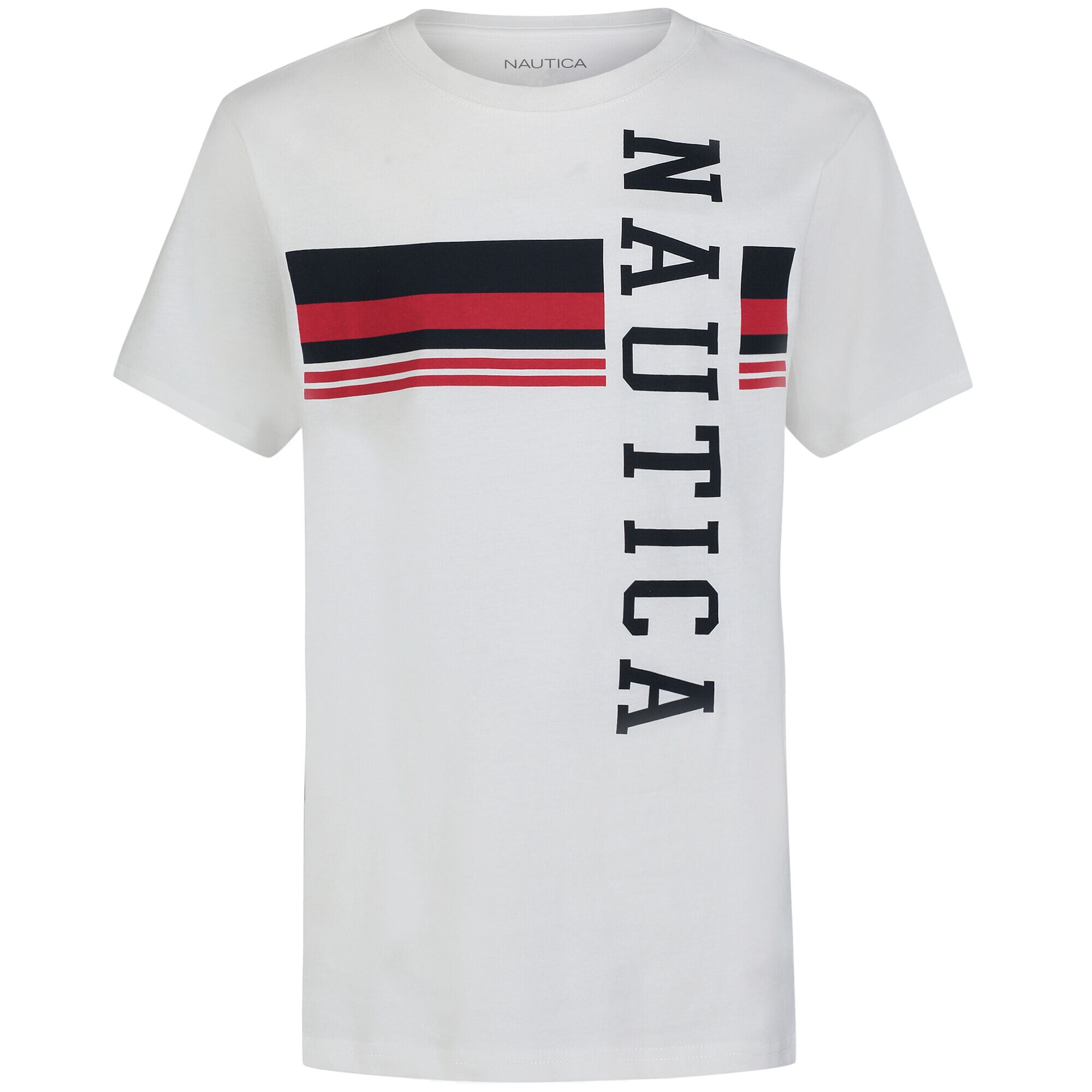 Boys' Varsity Stripe T-Shirt (8-20),White,large