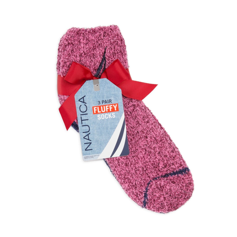 FUZZY MID-CREW SOCKS, 3-PACK,Multi,large