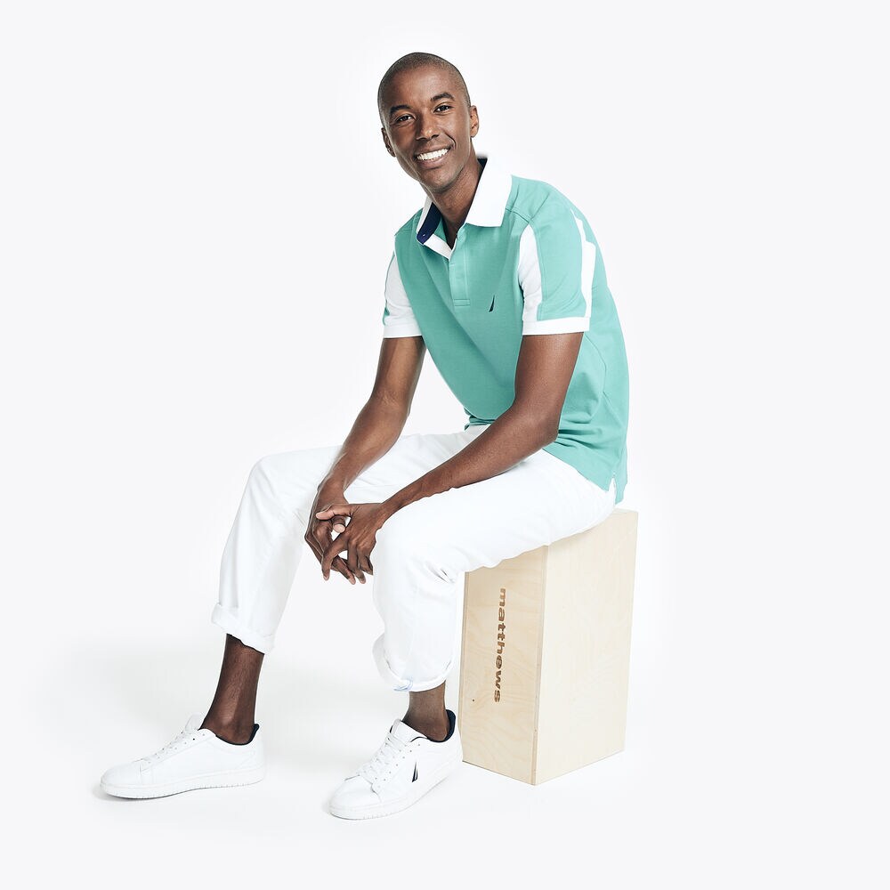 CLASSIC FIT COLORBLOCK POLO,Light Olive,large