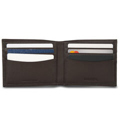 Logo Leather Bifold Wallet,Brown Stone,large