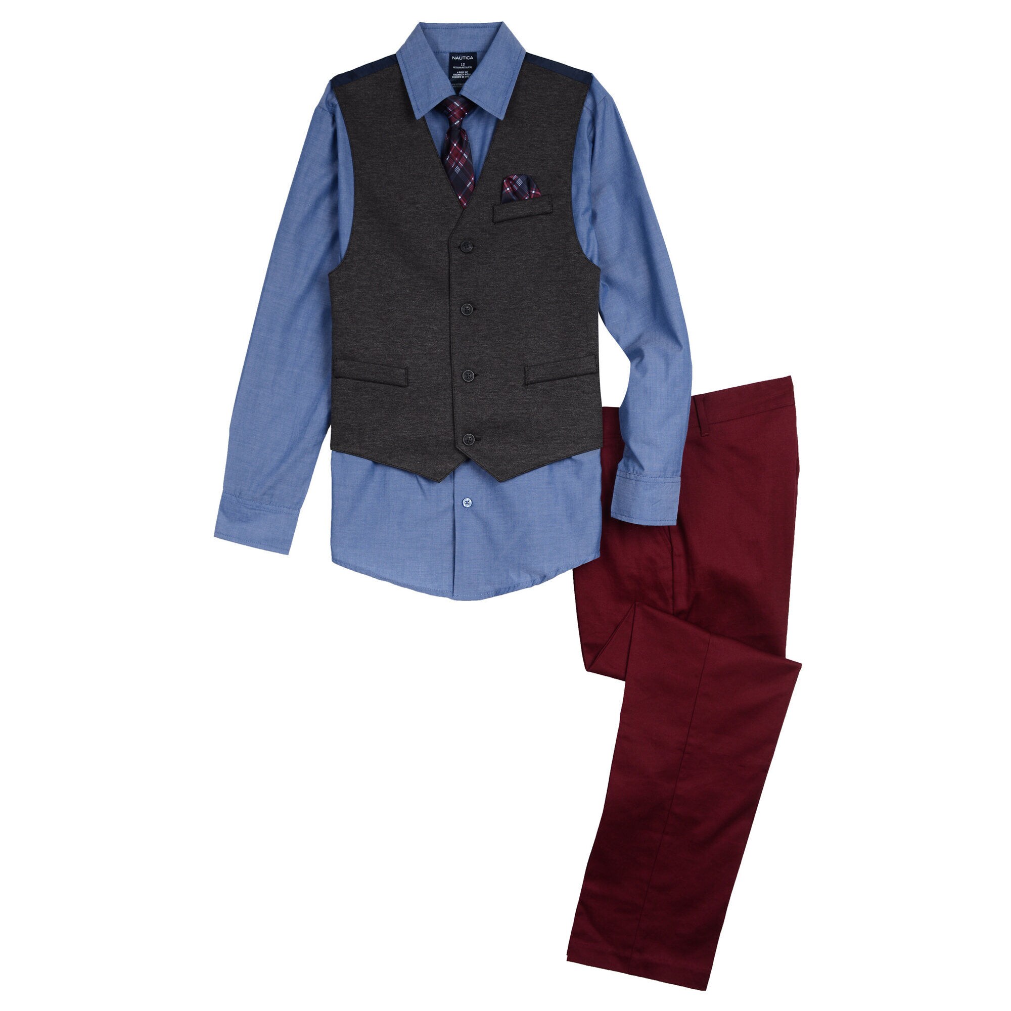Toddler Boys' Stretch Chambray Vest Set (2T-4T),Little Boy Blue,large