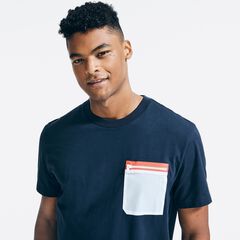 GRAPHIC POCKET T-SHIRT,Navy,large