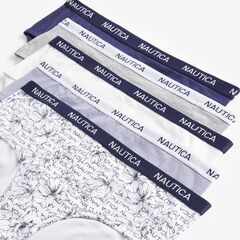 FLORAL PRINT LOGO HIPSTER BRIEFS, 5-PACK,Nautica Red,large
