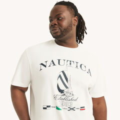 Big & Tall Sustainably Crafted Nautica Heritage Graphic T-Shirt,Bright White,large