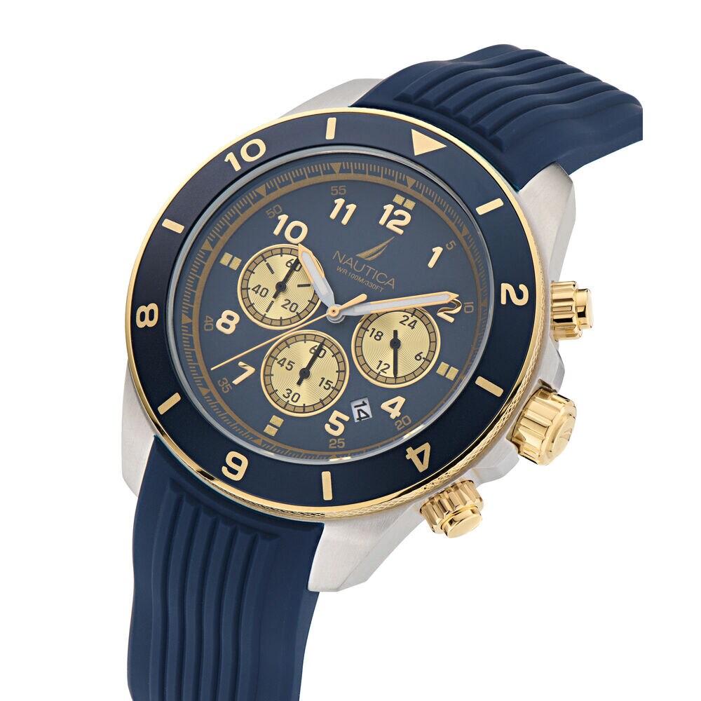 Nautica One Silicone Chronograph Watch,Multi,large