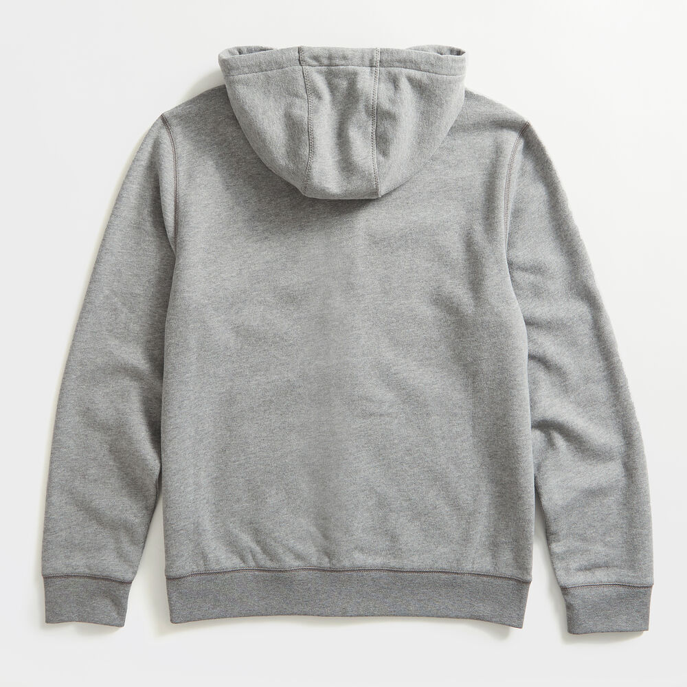 FULL-ZIP FLEECE HOODIE,Stone Grey Heather,large