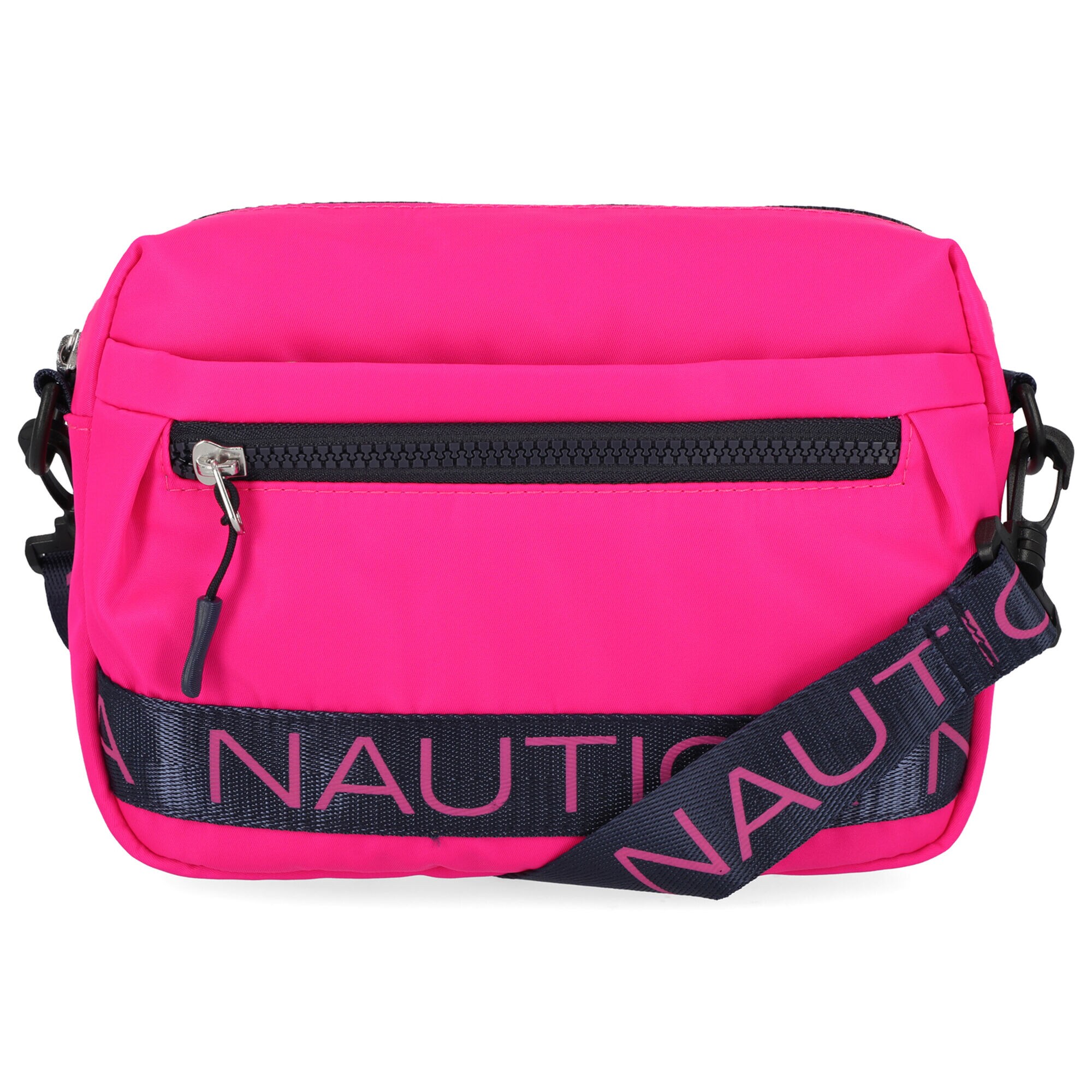 NYLON LOGO CROSSBODY BAG,Fancytail Fuschia,large