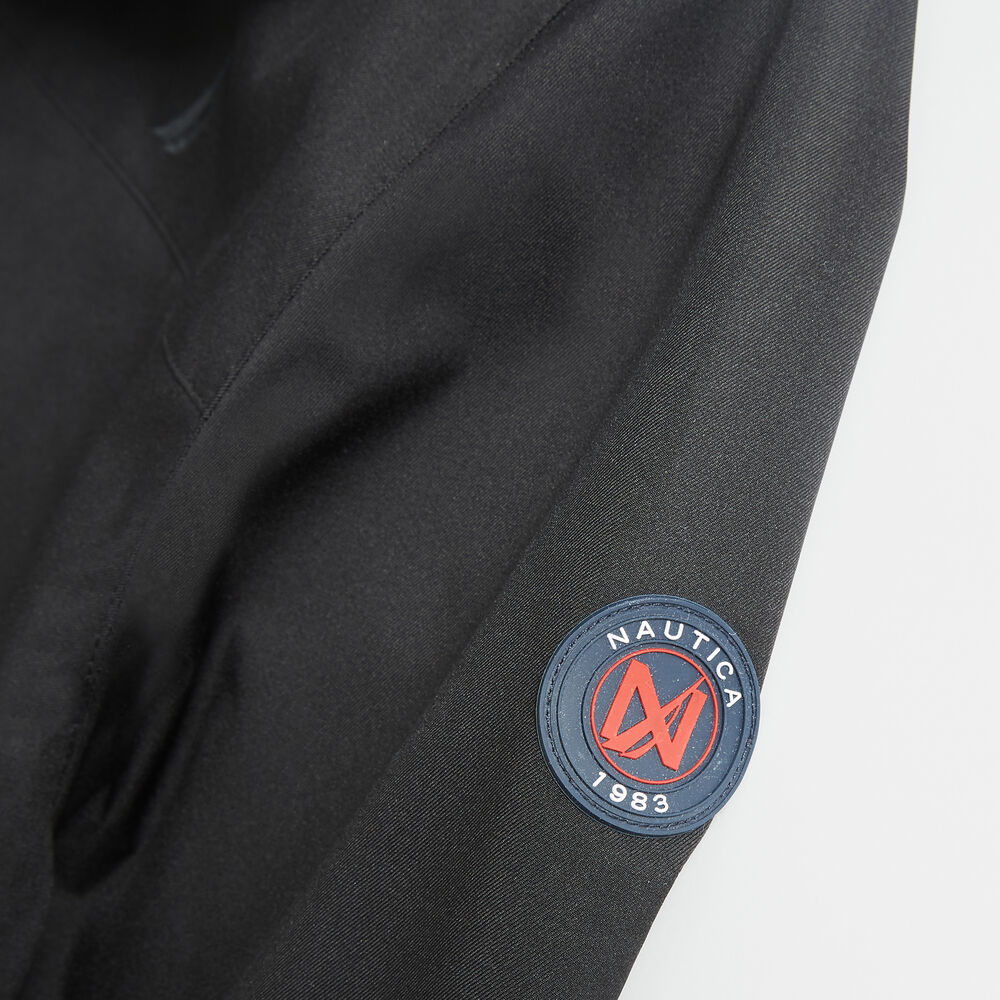 HOODED BOMBER JACKET,True Black,large