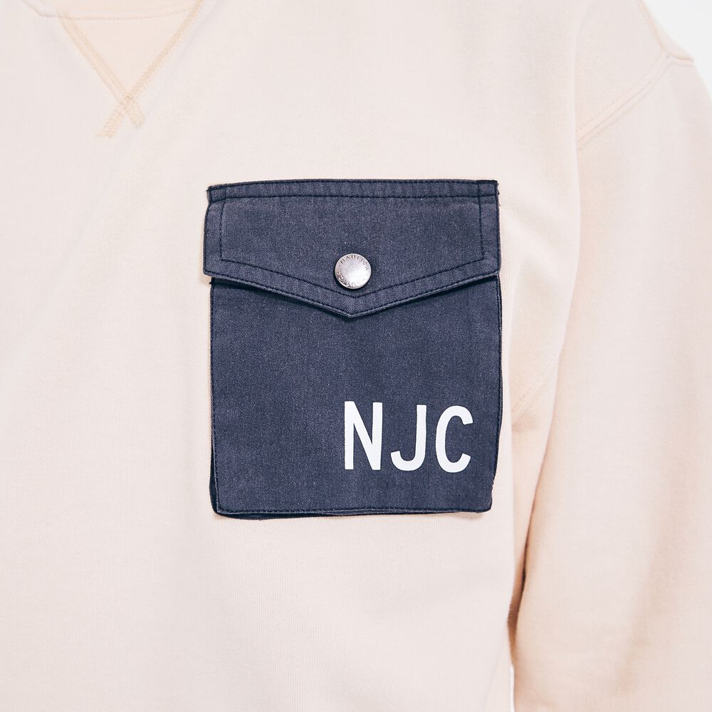 NAUTICA JEANS CO. POCKET SWEATSHIRT,Wheat Flax,large